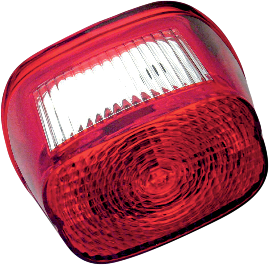 DRAG SPECIALTIES replacement taillight lens 12-0409-SC2 for motorcycle, clear plastic with mounting edges visible