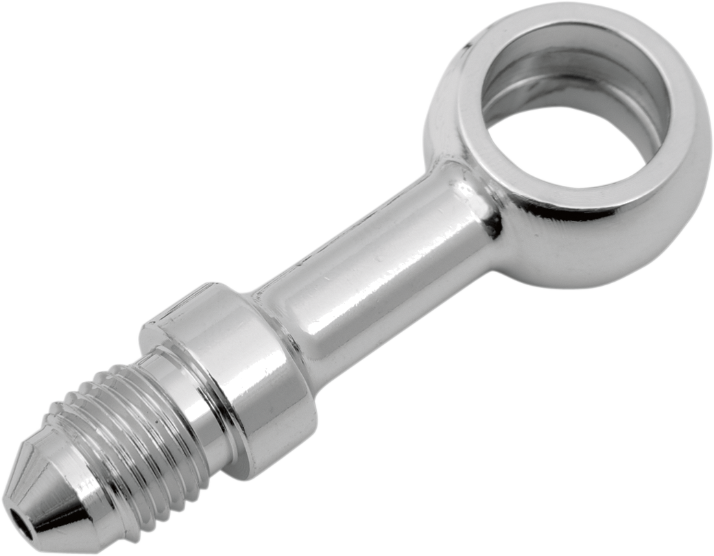 Drag Specialties 7/16 inch straight banjo fitting, part 152, with metal construction and smooth finish for motorcycle brake lines.