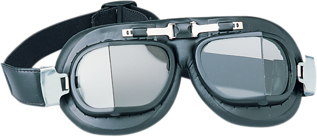 DRAG SPECIALTIES Red Baron Goggle in flat black with tinted lens, motorcycle riding gear accessory.