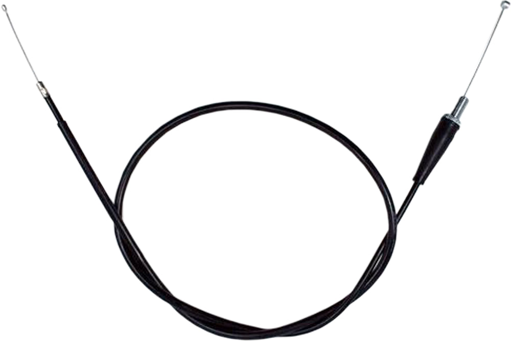 Black vinyl throttle cable by MOTION PRO for motorcycles and ATVs, part 02-0384, with visible cable and fittings.