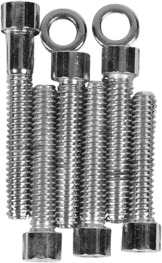 Chrome cam cover bolt kit for Harley-Davidson motorcycles, compatible with 1993-2000 models by Drag Specialties.