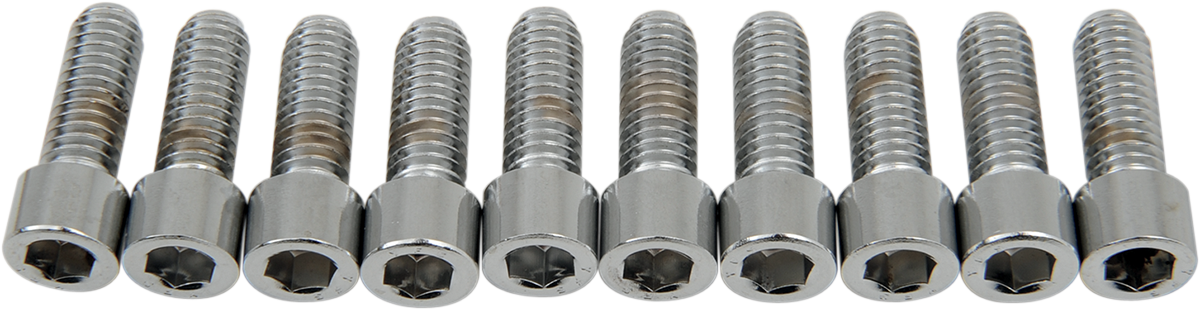 Coarse-thread socket-head bolts by DRAG SPECIALTIES, 5/16-18 x 7/8 inch, shown in a close-up on a white background.
