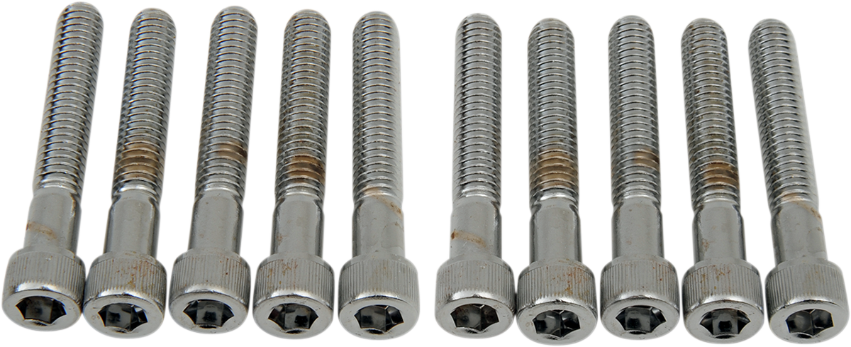 Pack of 10 DRAG SPECIALTIES MPB221 coarse-thread socket-head bolts, 5/16-18 x 2 inches, shown in image 10448.png.