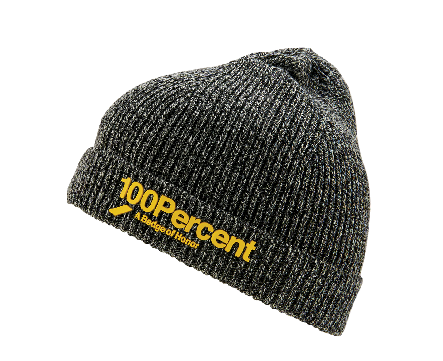 Bill's Exhausts 100% Echo Beanie in Heather Gray, soft knit fabric, shown folded with subtle logo detail.