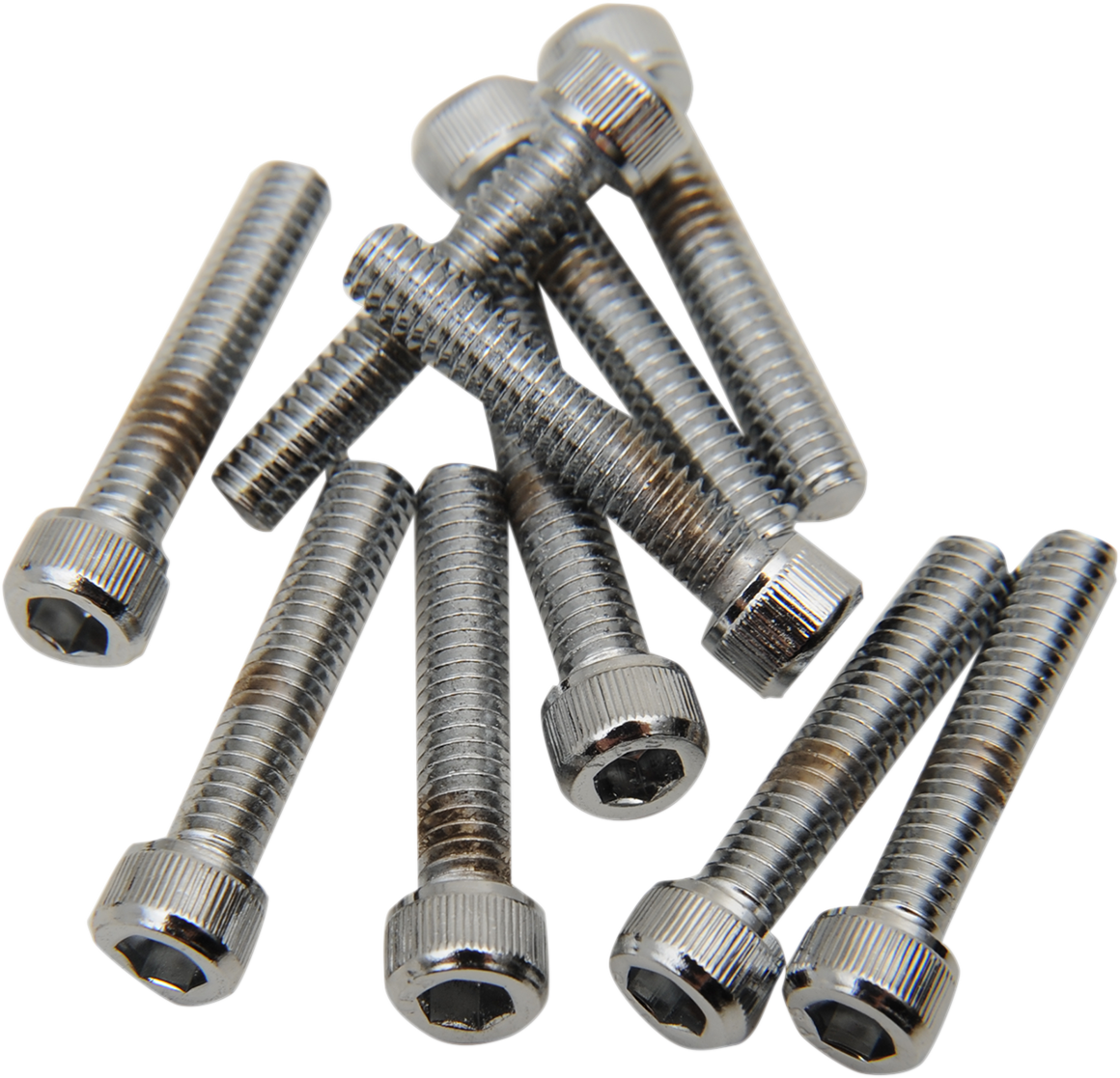 Set of 10 DRAG SPECIALTIES MPB190 replacement socket-head bolts with coarse threads, ideal for motorcycle maintenance.