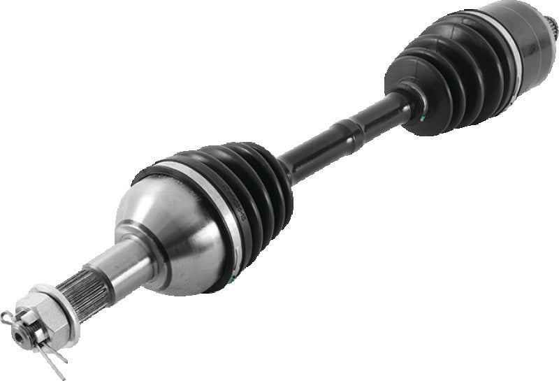 QuadBoss replacement axle for Can-Am Outlander 1000 6x6, showing the sturdy metal construction and part details.