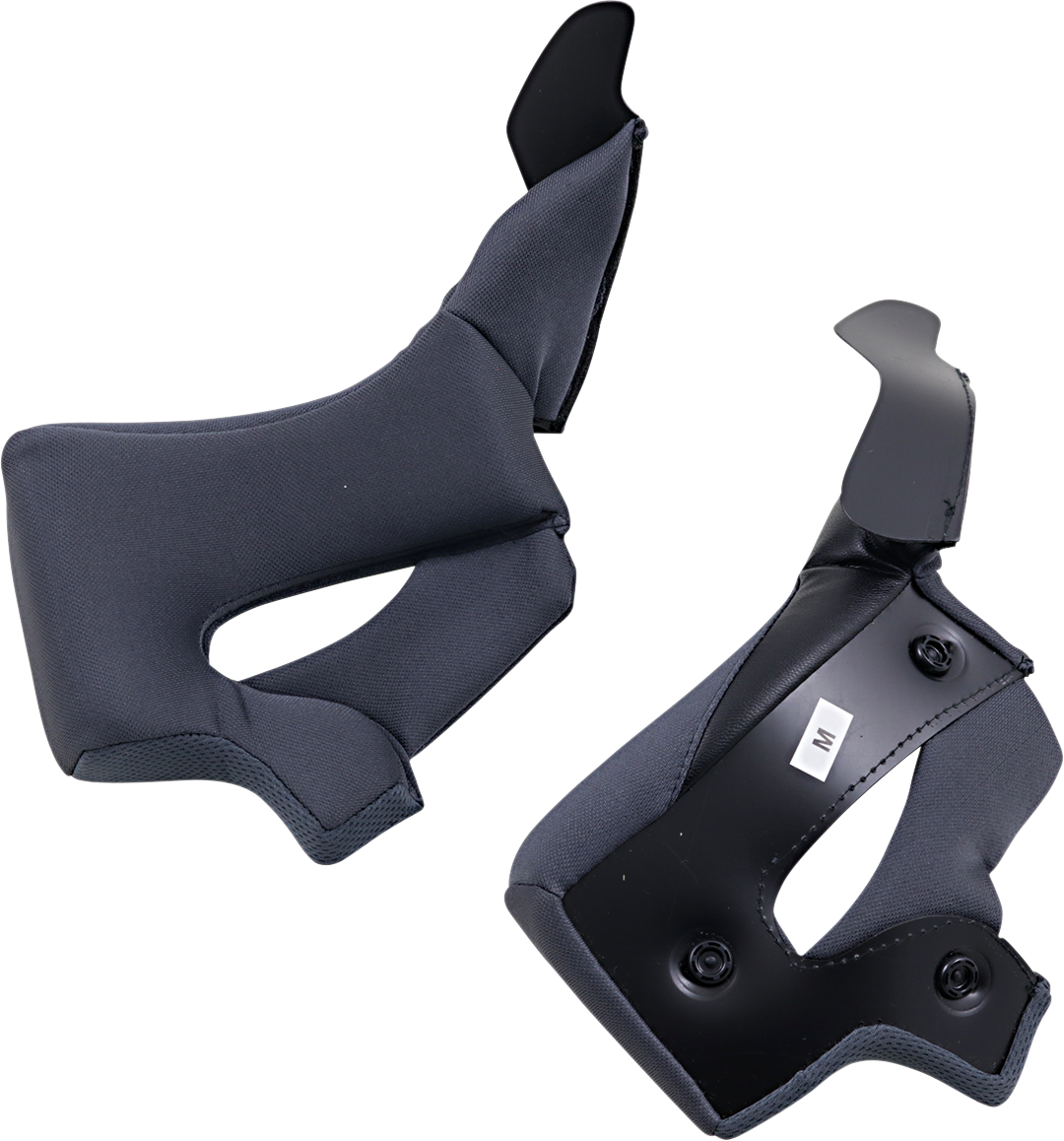 Black Z1R Warrant Cheek Pads in medium size, designed for Z1R helmets, shown in this close-up image.