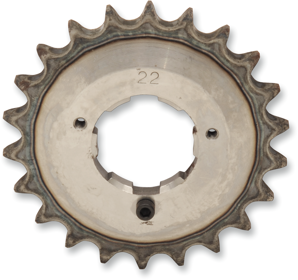 DRAG SPECIALTIES 22-tooth transmission mainshaft sprocket for motorcycle, part number 26-0037-22-SC2, with metal teeth and mounting hole