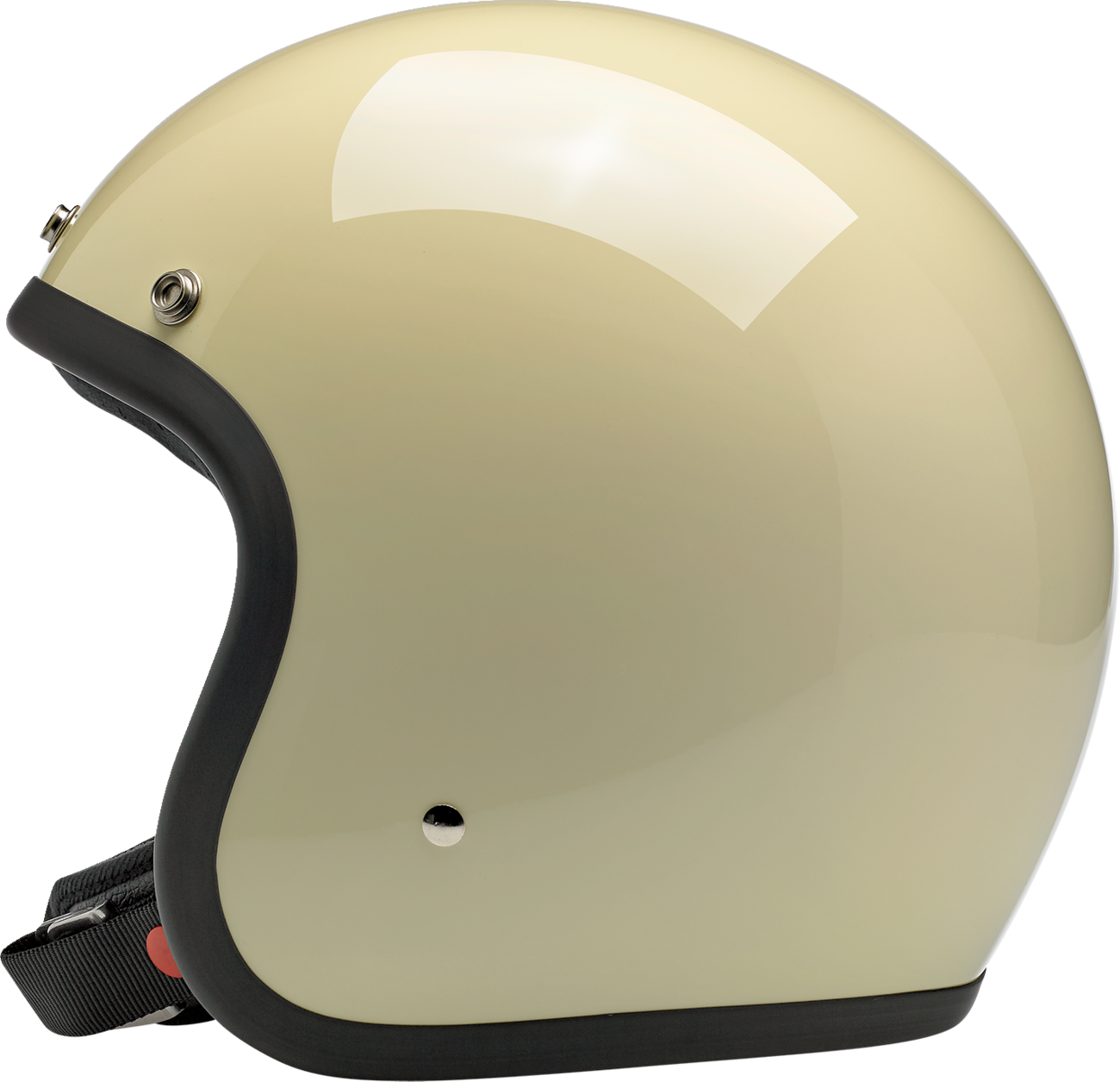 Bill's Exhausts BILTWELL Bonanza helmet in gloss vintage white, large size, with a sleek retro motorcycle helmet design.