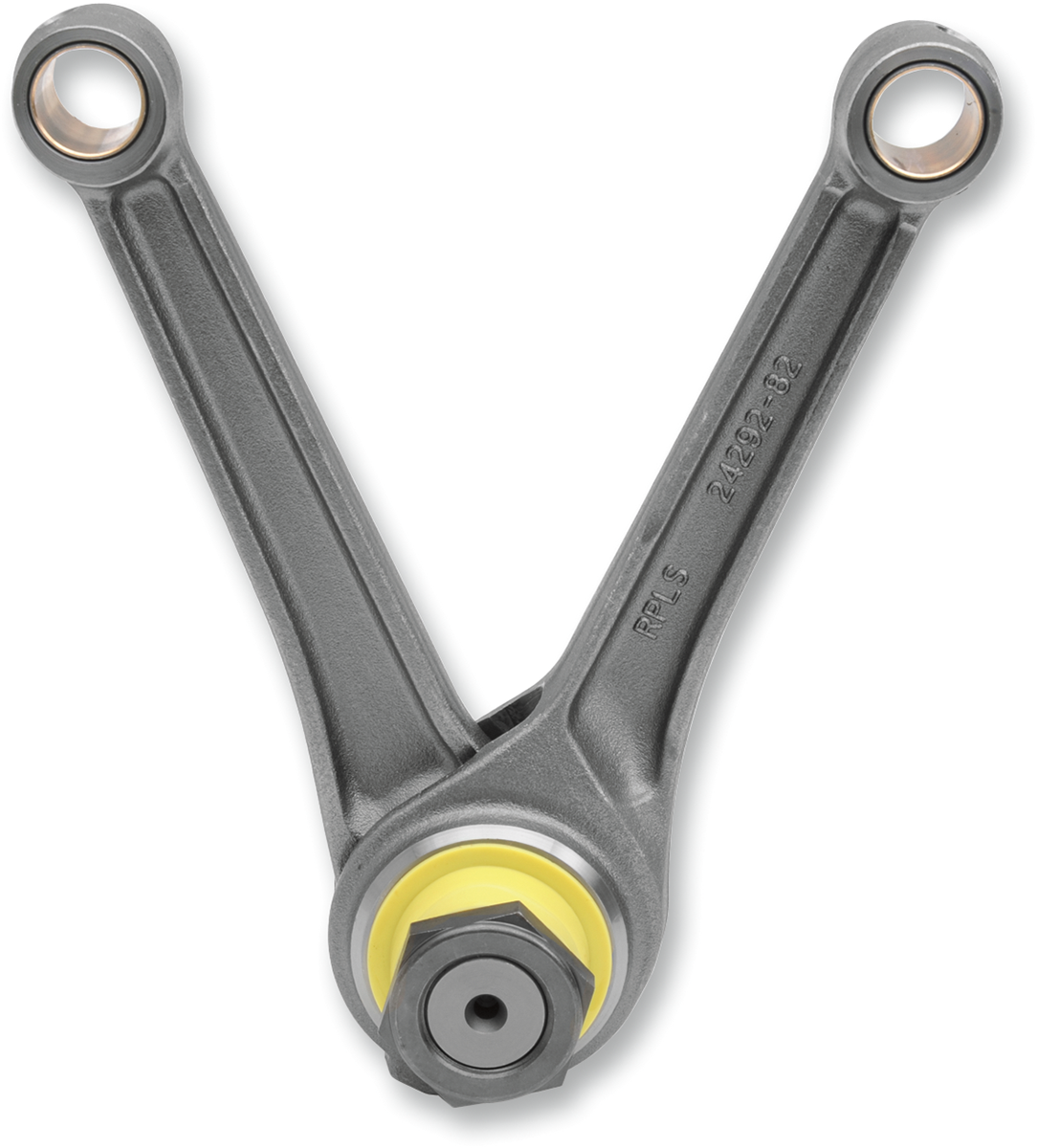DRAG SPECIALTIES XL connecting rod assembly with part #2427586A-BX-LB1, showing detailed steel construction and precision machining.
