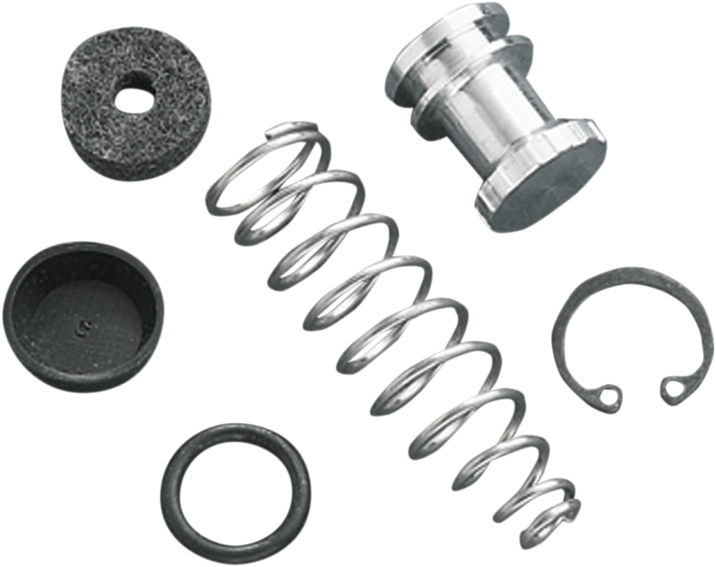 DRAG SPECIALTIES front master cylinder rebuild kit, model 45063-72-PE-LB1, with small parts and seals for motorcycle brake system repair.