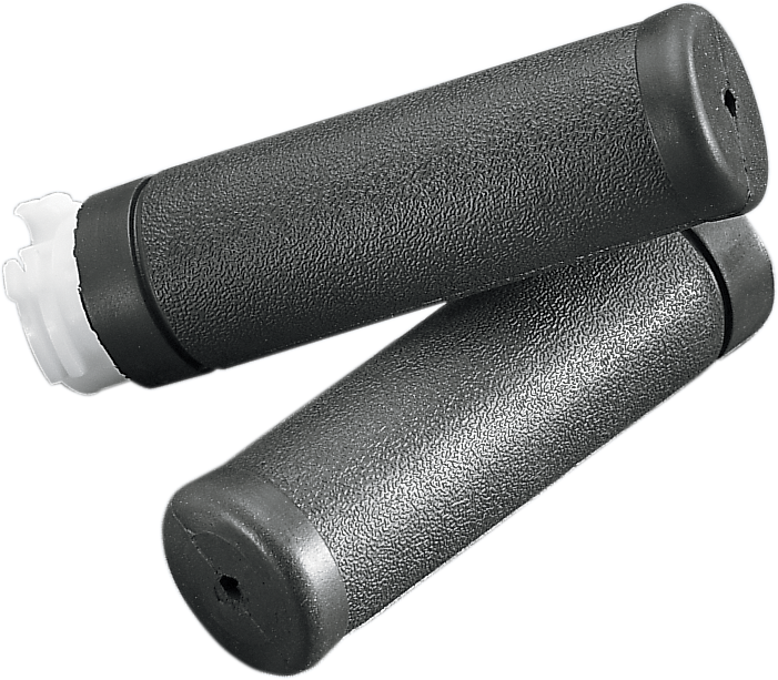 DRAG SPECIALTIES OEM-style rubber motorcycle grips with dual throttle sleeves, black with textured surface and branding.