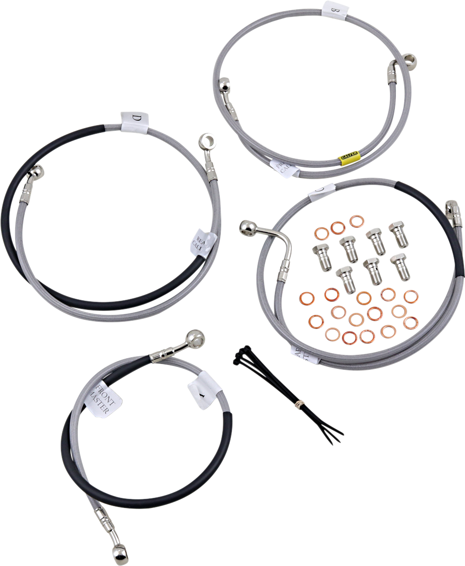 GBRAKES stainless steel brake line FK003D871-4 for improved stopping power and easy installation, shown in the image.