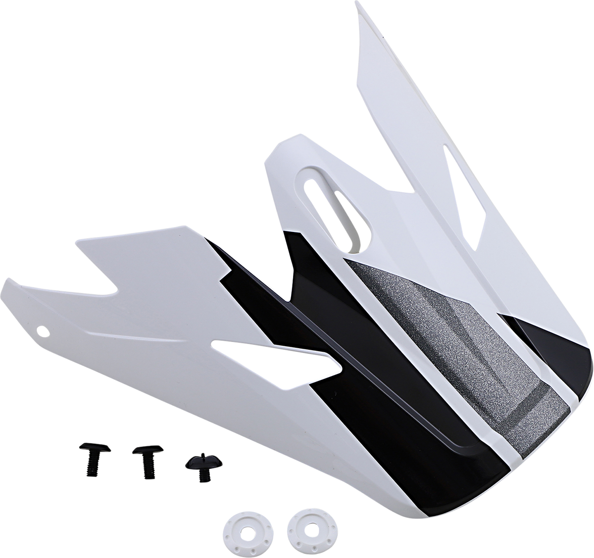 Z1R Rise visor for Evac helmets in gloss white, black, and gray, shown on helmet with clear visibility of the tinted visor