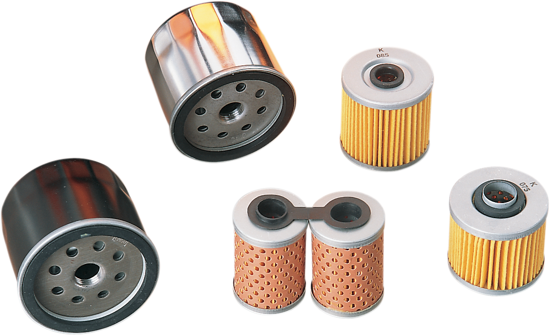 Black Drag Specialties oil filter for Twin Cam and M8 engines, part 14-0020B-BX18, shown in the image.
