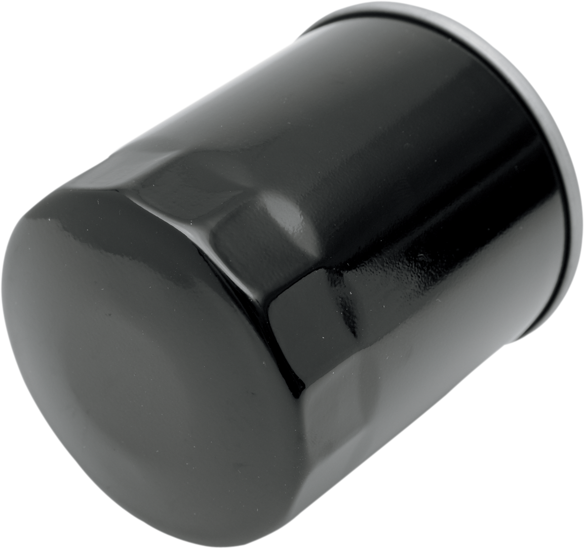 Drag Specialties oil filter 14-0003B-BX-18 for FXR, Softail, Sportster, and Touring motorcycle models, showing the filter element.