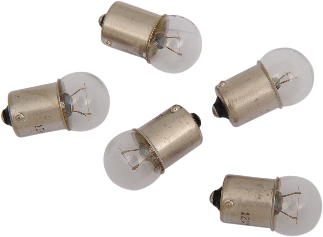 DRAG SPECIALTIES clear globe bulb for 12V applications, showing the transparent glass bulb with metal base.
