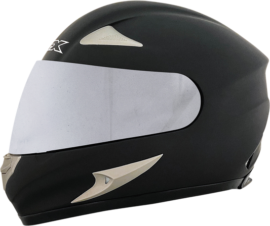 Bill's Exhausts AFX FX-90/FX-Magnus helmet outer shield in silver mirror finish, featuring a sleek reflective design.