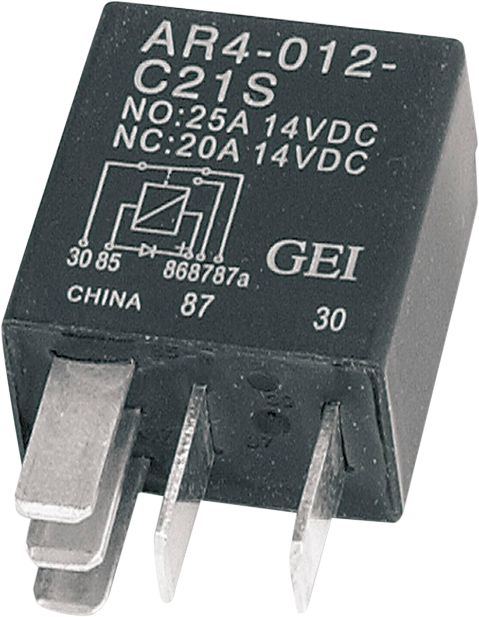DRAG SPECIALTIES Micro Relay with Diode for Harley Davidson motorcycle, compact electrical component with wiring terminals