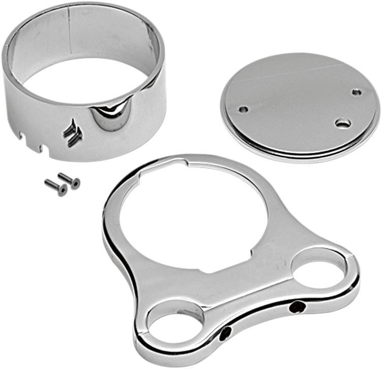 Chrome Drag Specialties 1.25-inch T-Bar single gauge mount for 2000-2022 OEM style gauges, durable motorcycle accessory.