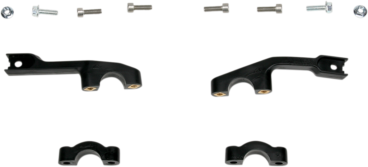 ACERBIS Uniko vented mounting kit for bodies, plastic construction, compatible with Bill's Exhausts accessories, shown in black.