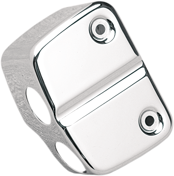 Chrome coil cover for Harley Davidson motorcycles by Drag Specialties, featuring a sleek, polished finish and detailed design.
