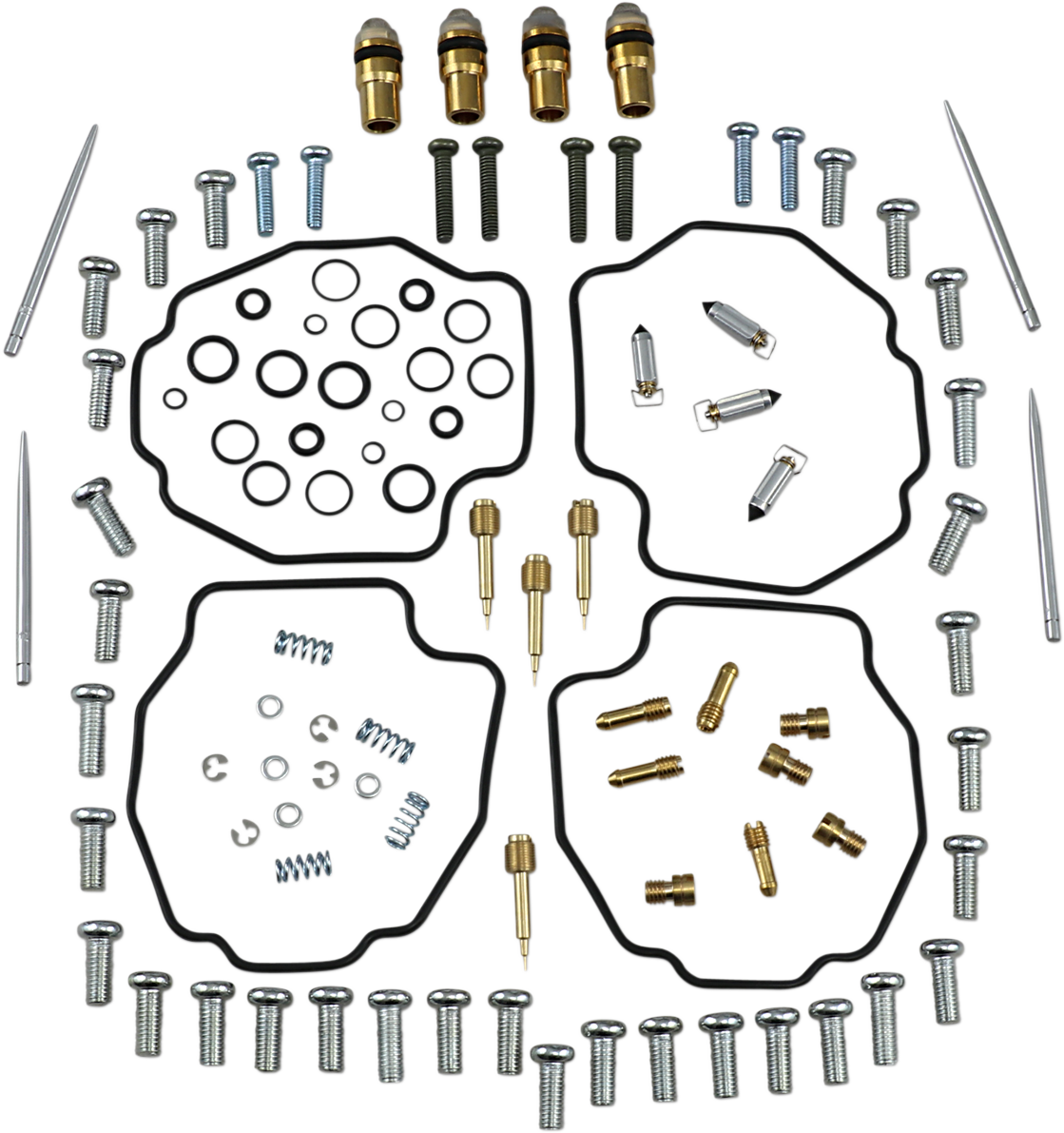 Parts Unlimited carburetor repair kit for Yamaha models, including gaskets, seals, and components for engine maintenance.