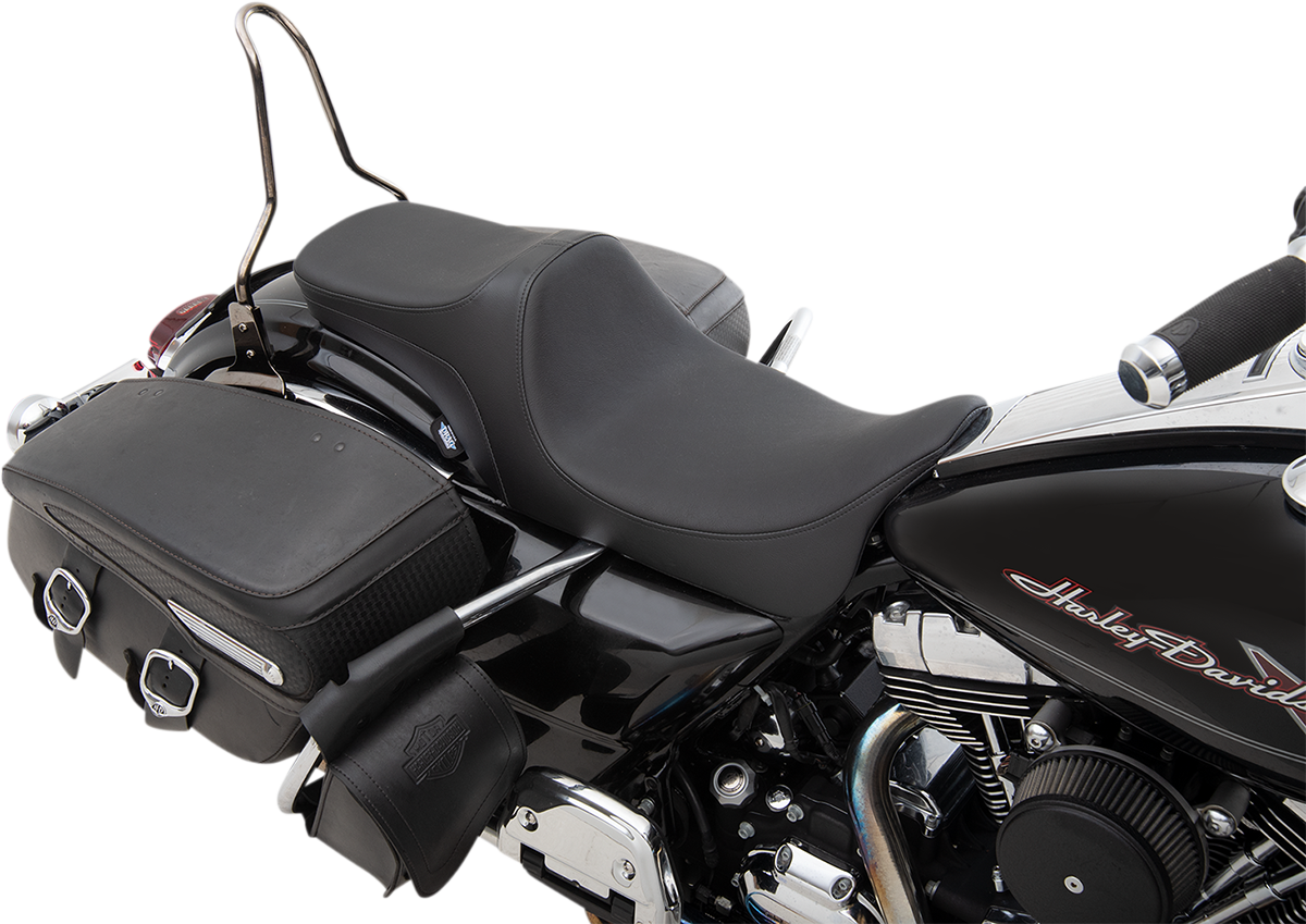 Harley-Davidson FL Predator III 2-up seat by Drag Specialties with smooth finish, designed for models 2008-2023