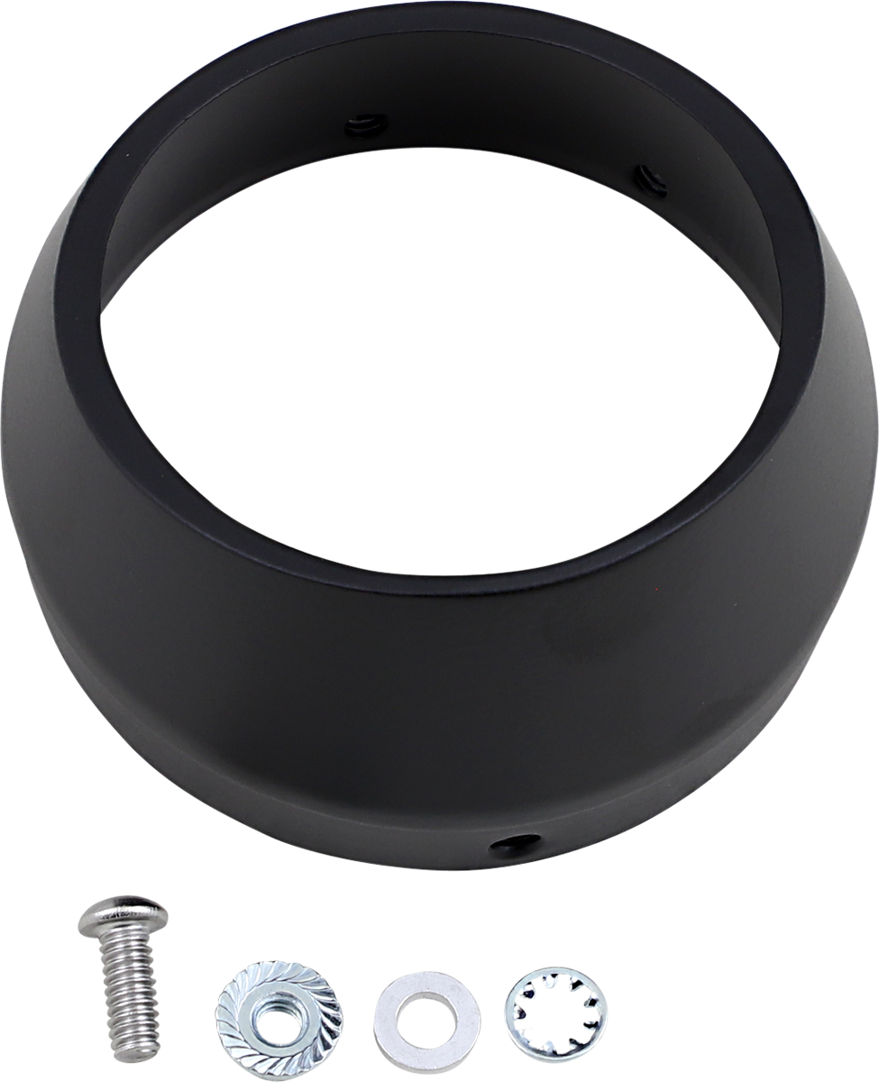 Black slash cut end cap for 4-inch BASSANI XHAUST mufflers, designed for BESM1B model, shown in the image.