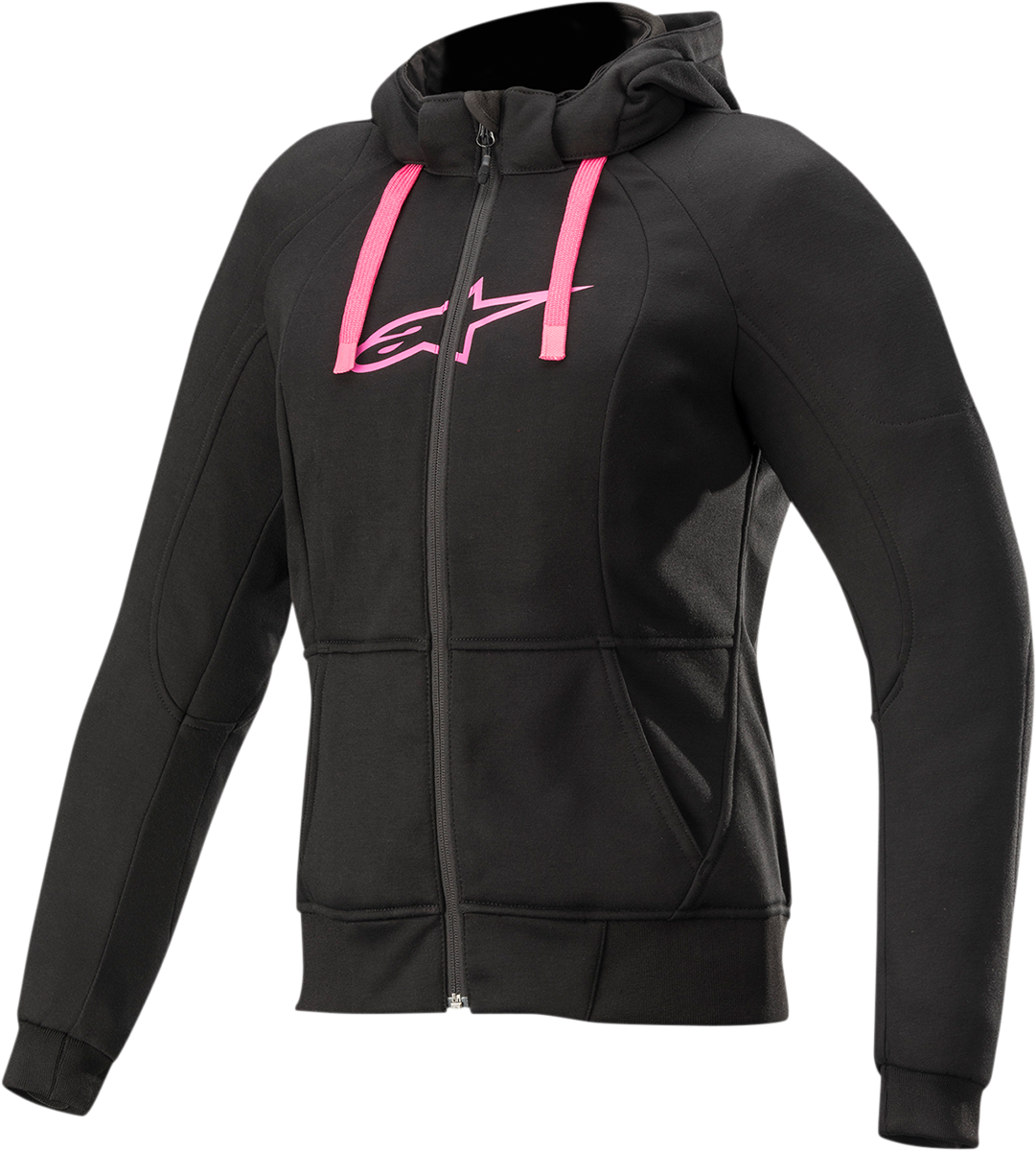 Alpinestars women's sport jacket hoodie in black and pink, 2XL, featuring a sporty design with a front zipper and hood.