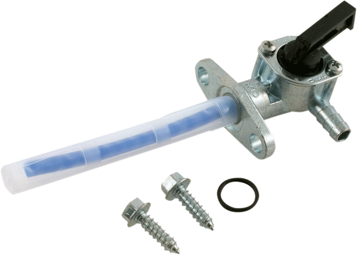 Acerbis right fuel petcock body for motorcycle, showing the black plastic fuel valve and mounting connection, branded by Bill's Exhausts.