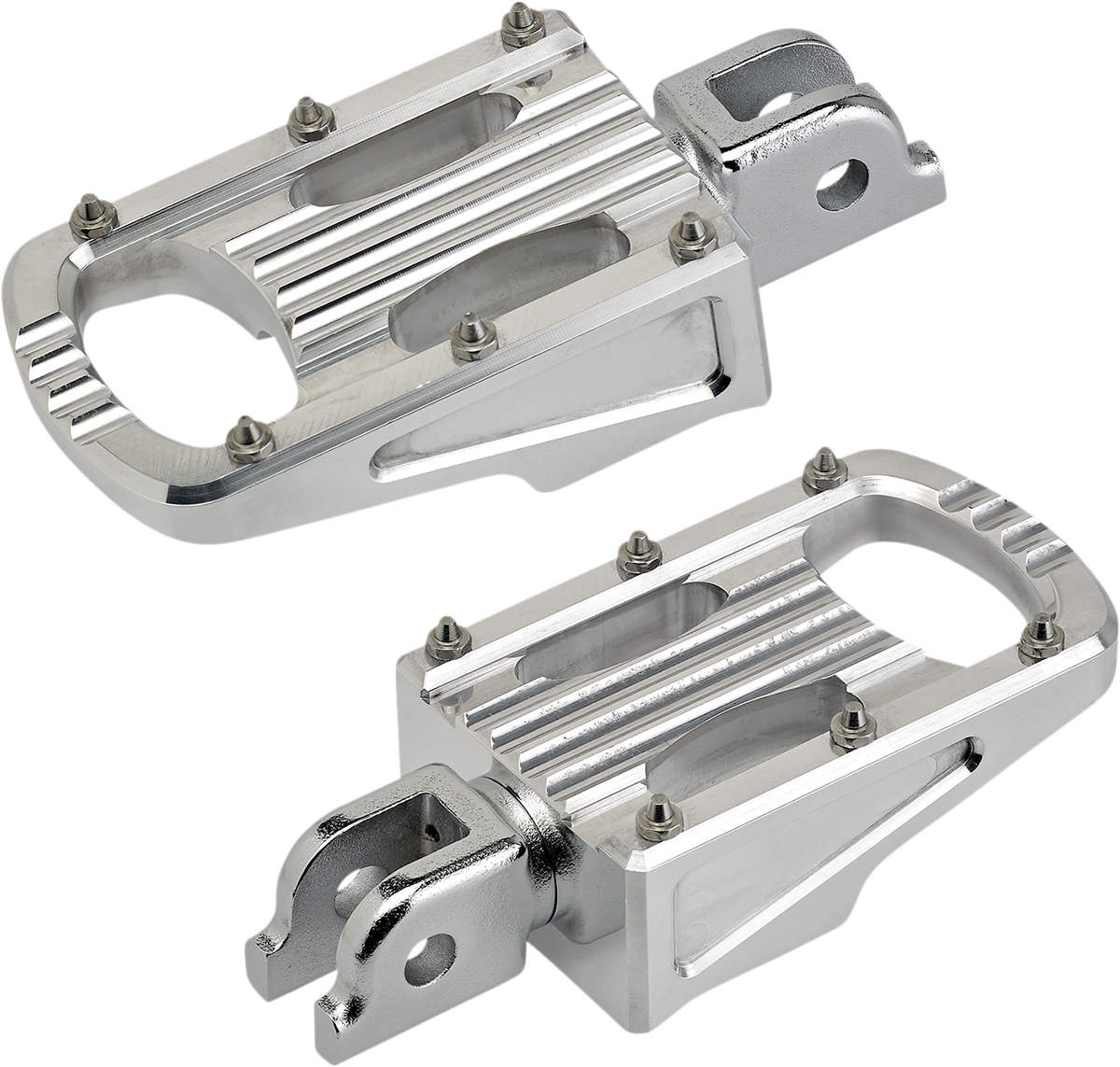 BILTWELL Punisher Driver Footpeg for motorcycles, showing the black metal footpeg with textured surface and mounting hardware.