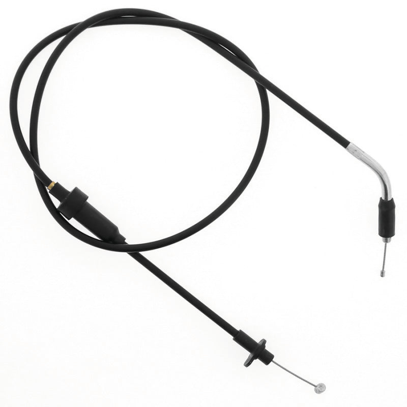 QuadBoss Polaris Sportsman 550 throttle cable, part #414529, showing the black cable with metal fittings and connector ends.