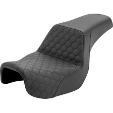 Bill's Exhausts SADDLEMEN Step-Up Seat in honeycomb for Dyna 2006-2017, showcasing textured seat design and durable construction.
