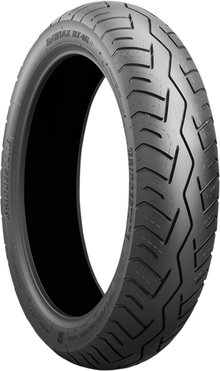Bridgestone Battlax BT-46 rear motorcycle tire 130/70-17 with tread pattern for vintage sport and touring bikes.