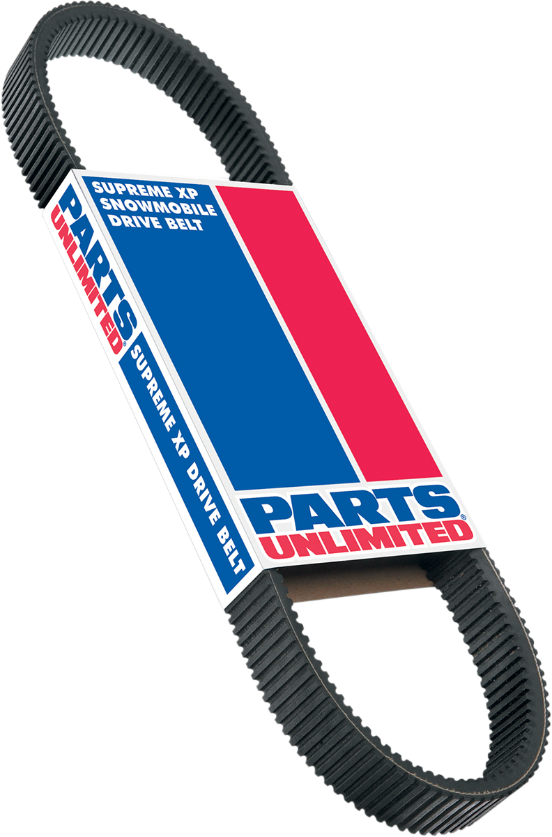 Parts Unlimited Supreme XP belt for Arctic Cat and Polaris snowmobiles, 47-3198, showing a black rubber drive belt.