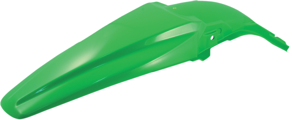 Green Acerbis rear fender for motocross bikes, designed to fit various models, with a durable body and vibrant green color.