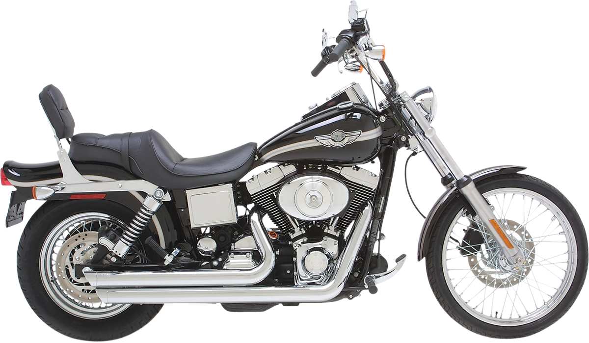 Chrome Vance & Hines Big Shots motorcycle exhaust system with high-performance design and polished finish.