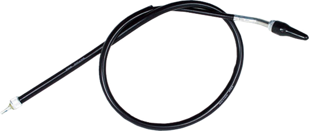 Black vinyl motorcycle speedo cable from MOTION PRO, model 03-0103, designed for reliable speedometer connection.