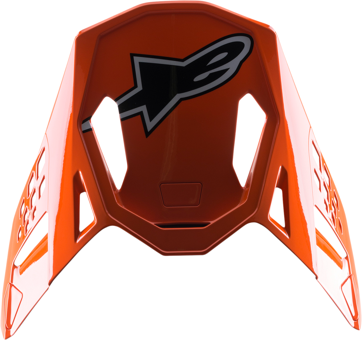 Alpinestars Supertech M8 helmet visor in blue, fluo orange, and fluo yellow with clear viewing area, compatible with racing helmets.
