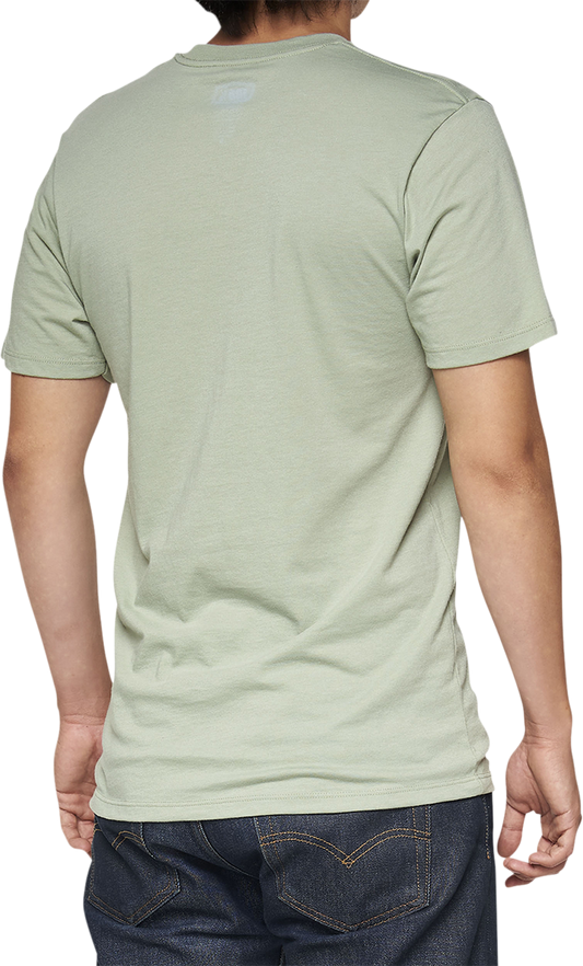 Slate green Bill's Exhausts 100% Pecten T-Shirt in large size, showing the front view with the brand logo.