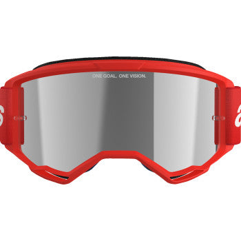 ALPINESTARS GOGGLES Vision 3 Goggle - Wordmark - Red - Silver Mirror 5103325-3094 - Howling Moto