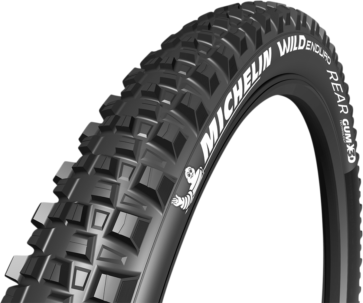 Michelin Wild Enduro mountain bike rear tire 29 x 2.40 (61-622) with knobby tread for E-Mountain and mountain biking.