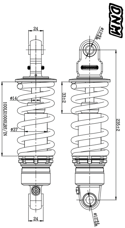 DNM Rear Shock – 235mm - Howling Moto