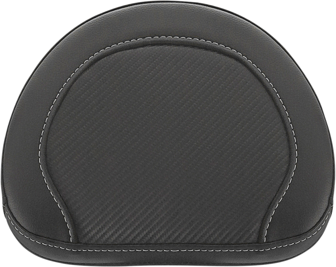 Bill's Exhausts SADDLEMEN RoadSofa backrest seat in carbon fiber with sleek design and textured surface for motorcycle comfort.