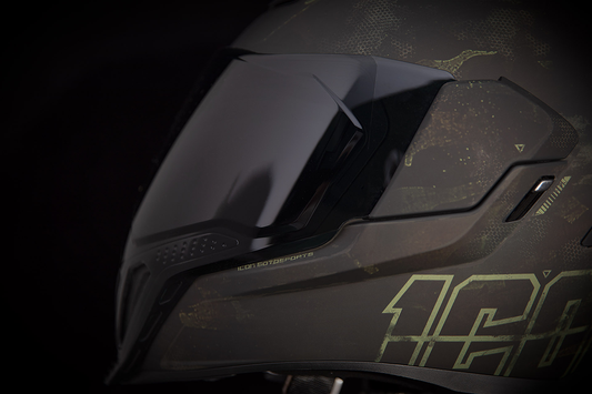 Black ICON Airflite MIPS helmet in small size with sleek design, featuring ventilation and adjustable straps for motorcycle riding.