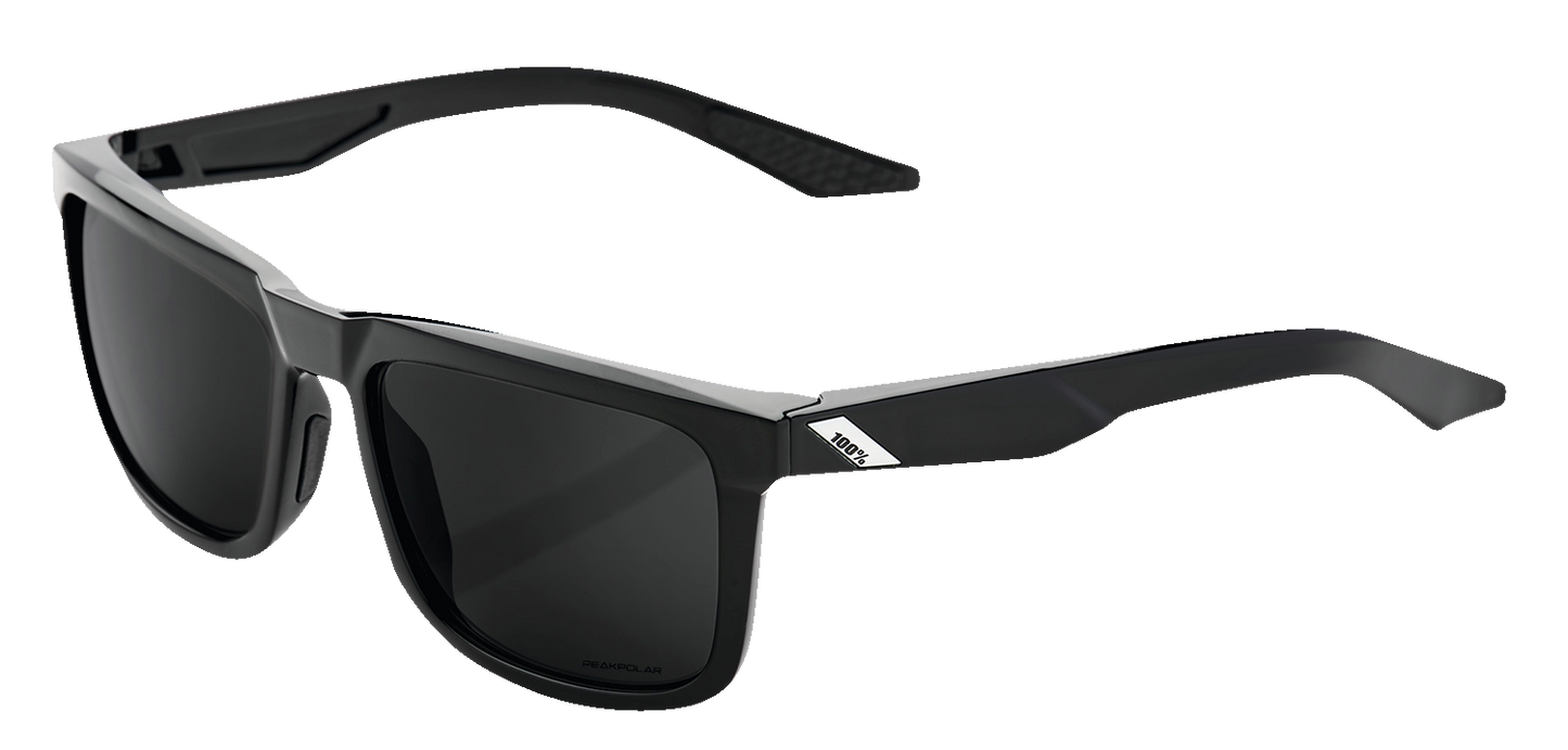 100% Blake Sunglasses - Polished Black - Grey PeakPolar 60028-00000 - Howling Moto