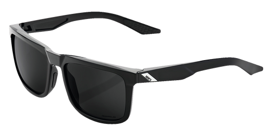 100% Blake Sunglasses - Polished Black - Grey PeakPolar 60028-00000 - Howling Moto