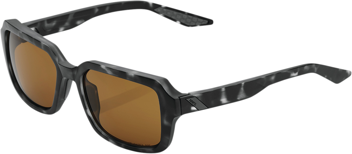Bill's Exhausts black Rideley sunglasses with bronze lenses, stylish and protective eyewear for outdoor wear.