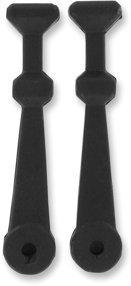 PARTS UNLIMITED Arctic Cat hood clamp set, two black metal clamps with mounting brackets, part number 12-131-000.